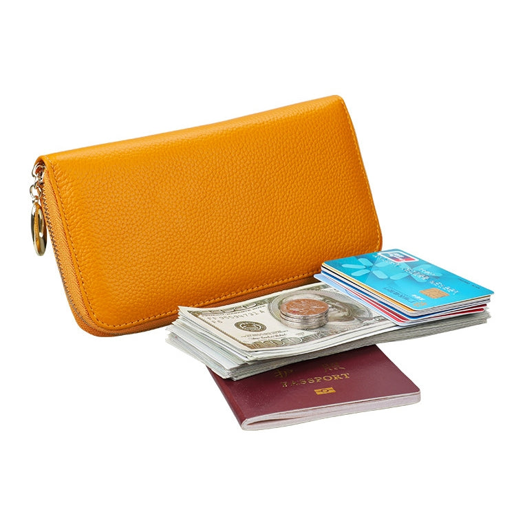 906 Antimagnetic RFID Litchi Texture Women Large Capacity Hand Wallet Purse Phone Bag with Card Slots(Yellow) - free shipping - PMC Jewellery - Order now!