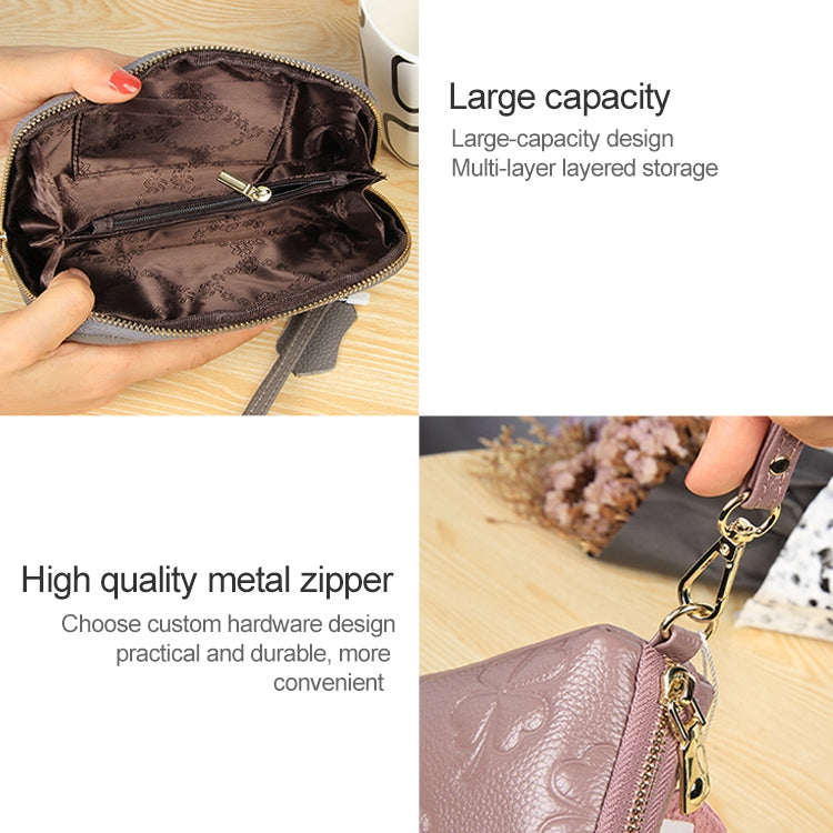 2026 Multifunctional Litchi Texture Women Large Capacity Hand Wallet Shell bag with Card Slots(Light Pink) - free shipping - PMC Jewellery - Order now!