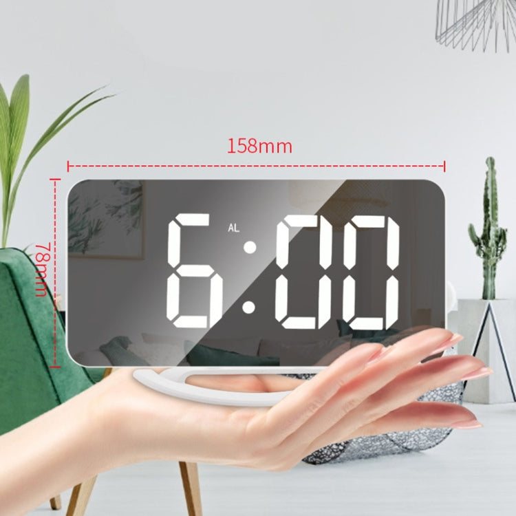 TS-8201-HW Multifunctional LED Makeup Mirror Desk Clock Automatic Photosensitive Electronic Alarm(Black) - Alarm Clocks by PMc TechLife | Online Shopping South Africa | PMc TechLife | Buy Now Pay Later Mobicred