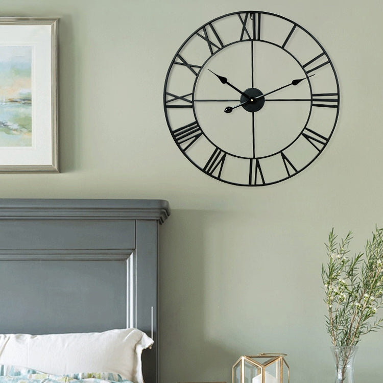 50cm Retro Living Room Iron Round Roman Numeral Mute Decorative Wall Clock (Bronze) - Wall Clock by PMc TechLife | Online Shopping South Africa | PMc TechLife | Buy Now Pay Later Mobicred