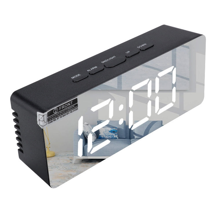 TS-S69-HW Multifunctional LED Alarm Clock Battery / Plug-in Charging Dual-purpose Make-up Mirror Clock(Grey White) - Alarm Clocks by PMc TechLife | Online Shopping South Africa | PMc TechLife | Buy Now Pay Later Mobicred