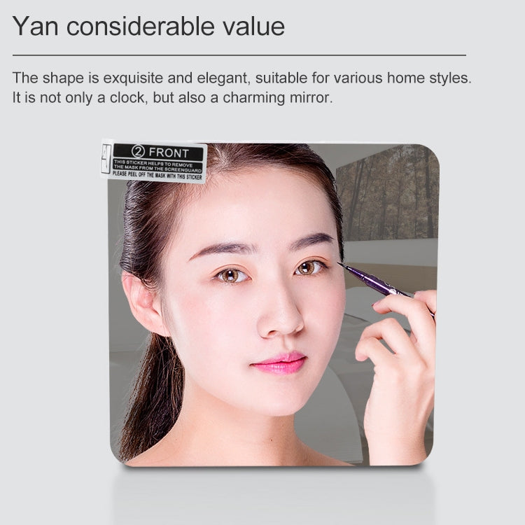 TS-S69-HW Multifunctional LED Alarm Clock Battery / Plug-in Charging Dual-purpose Make-up Mirror Clock(Grey White) - Alarm Clocks by PMc TechLife | Online Shopping South Africa | PMc TechLife | Buy Now Pay Later Mobicred