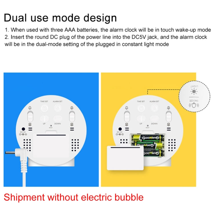 8816 LED Mirror Round Dual-purpose Alarm Clock (White) - Novelty Clock by PMc TechLife | Online Shopping South Africa | PMc TechLife | Buy Now Pay Later Mobicred
