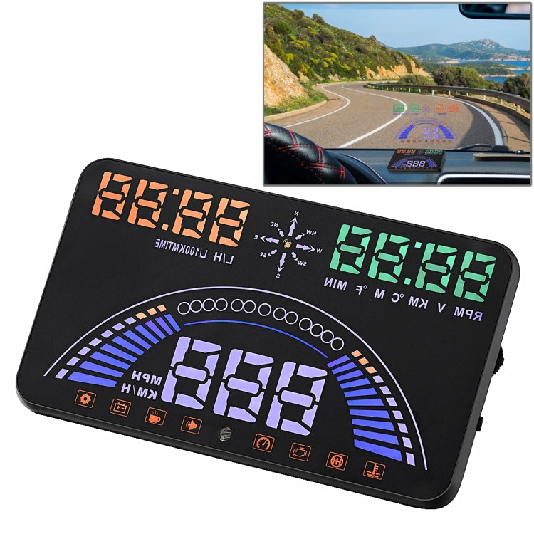 S7 5.8 inch Car GPS HUD / OBD2 Vehicle-mounted Gator Automotive Head Up Display Security System with Dual Display, Support Car Local Real Time & Real Speed & Turn Speed & Water Temperature & Oil Consu ... peed Alarm, Mile Switching, Light Sensor Functions - Head Up Display System by PMC TechLife | Online Shopping South Africa | PMC TechLife | Buy Now Pay Later Mobicred
