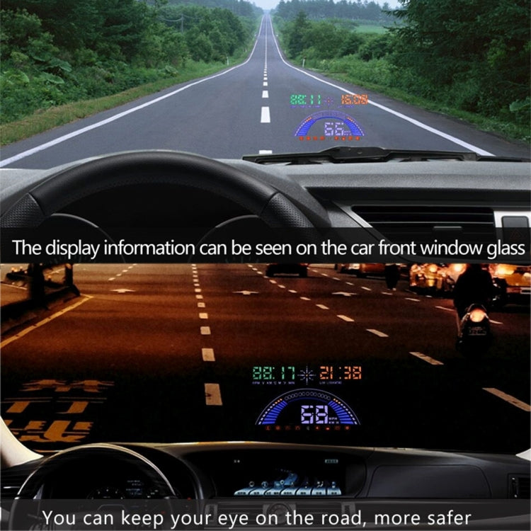 S7 5.8 inch Car GPS HUD / OBD2 Vehicle-mounted Gator Automotive Head Up Display Security System with Dual Display, Support Car Local Real Time & Real Speed & Turn Speed & Water Temperature & Oil Consu ... peed Alarm, Mile Switching, Light Sensor Functions - Head Up Display System by PMC TechLife | Online Shopping South Africa | PMC TechLife | Buy Now Pay Later Mobicred