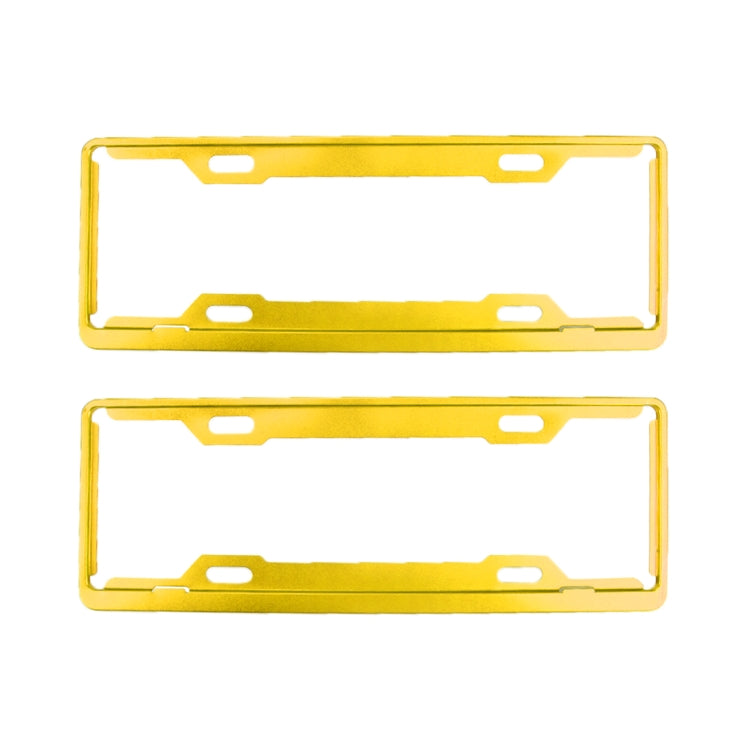 2 PCS Car License Plate Frames Car Styling License Plate Frame Aluminum Alloy Universal License Plate Holder Car Accessories(Yellow) - License Plate Covers & Frames by PMC TechLife | Online Shopping South Africa | PMC TechLife | Buy Now Pay Later Mobicred