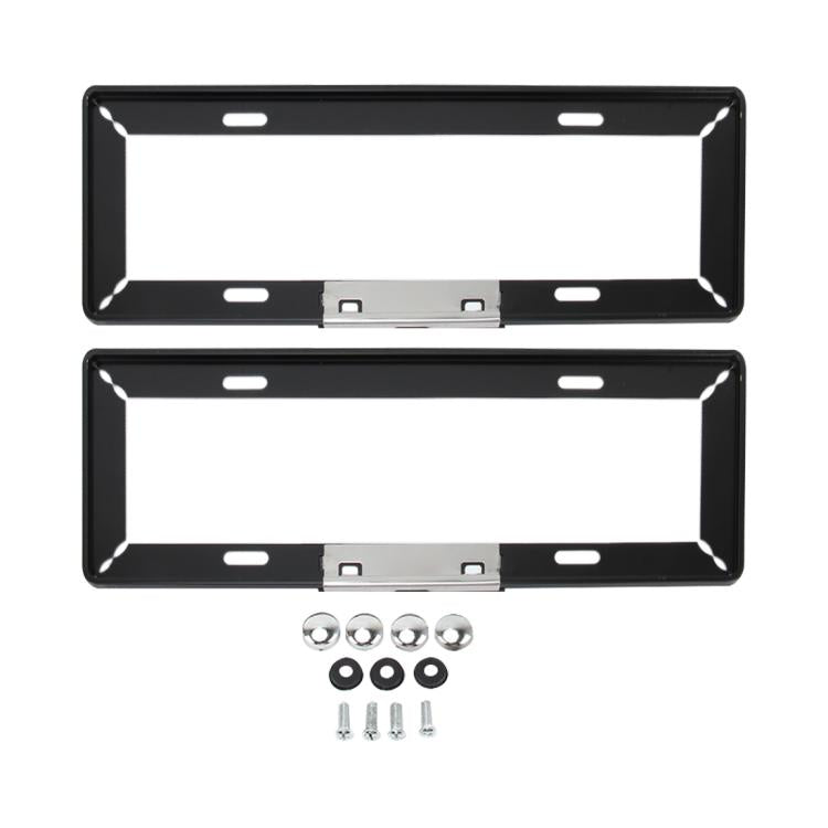2 PCS Simple and Beautiful Car License Plate Frame Holder Universal License Plate Holder Car Accessories(Black) - License Plate Covers & Frames by PMC TechLife | Online Shopping South Africa | PMC TechLife | Buy Now Pay Later Mobicred