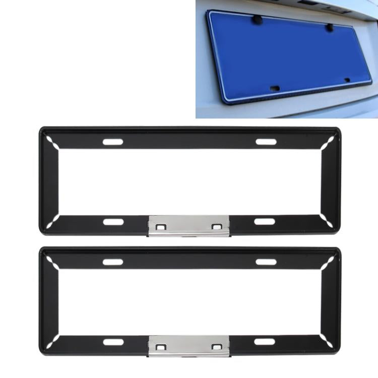 2 PCS Simple and Beautiful Car License Plate Frame Holder Universal License Plate Holder Car Accessories(Black) - License Plate Covers & Frames by PMC TechLife | Online Shopping South Africa | PMC TechLife | Buy Now Pay Later Mobicred