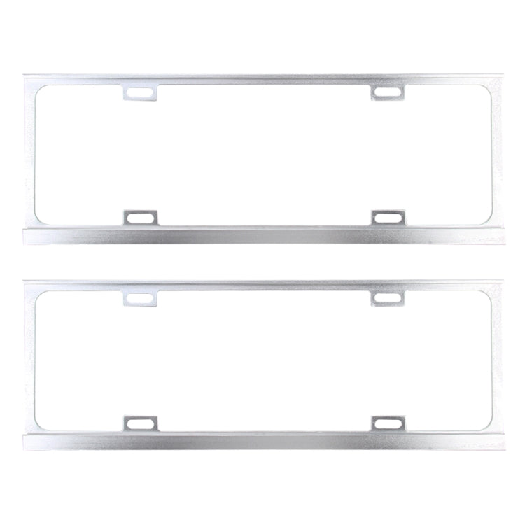 2 PCS Car License Plate Frames Car Styling License Plate Frame Magnesium Alloy Universal License Plate Holder Car Accessories(Silver) - License Plate Covers & Frames by PMC TechLife | Online Shopping South Africa | PMC TechLife | Buy Now Pay Later Mobicred
