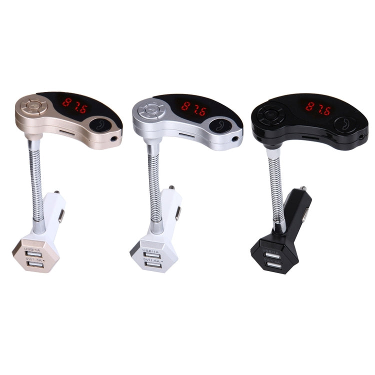 GT86 Dual USB Charger Car Bluetooth FM Transmitter Kit, Support LCD Display / TF Card Music Play / Hands-free(Gold) - free shipping - PMC TechLife - Order now!
