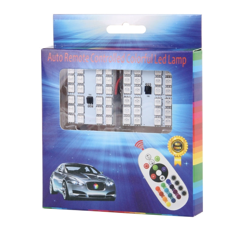 2 PCS Colorful 41MM T10 + Bicuspid Port Remote Control Car Dome Lamp LED Reading Light with 24 LED Lights - Dome Lights by PMC TechLife | Online Shopping South Africa | PMC TechLife | Buy Now Pay Later Mobicred