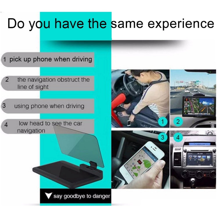 Universal Car GPS HUD Head Up Display Holder / Mobile Phone Navigation Bracket, For iPhone, Galaxy, Huawei, Xiaomi, Lenovo, Sony, LG, HTC and Other Smartphones(Black) - Head Up Display System by PMC TechLife | Online Shopping South Africa | PMC TechLife | Buy Now Pay Later Mobicred