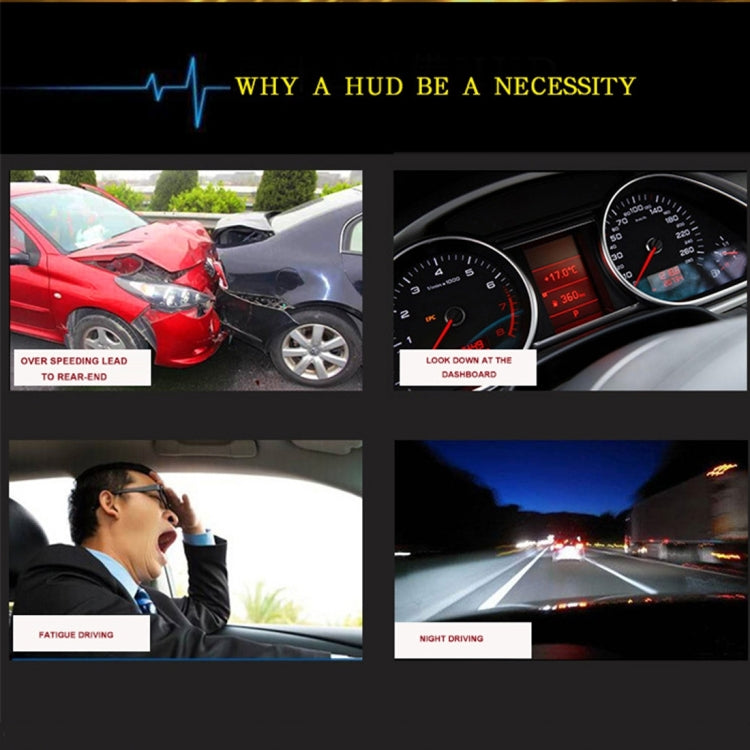 Geyiren A5 HUD 3.5 inch Car Head Up Display with GPS System, Two Mode Display, Light Sensors, KM/h MPH Speed, Compass, Speed Alarm(Black) - Head Up Display System by PMC TechLife | Online Shopping South Africa | PMC TechLife | Buy Now Pay Later Mobicred