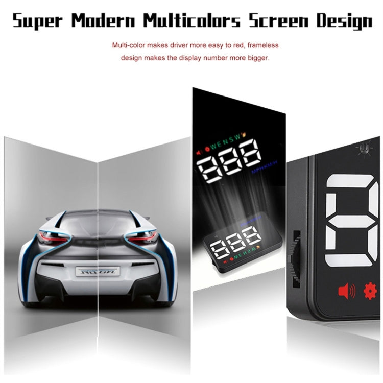 Geyiren A5 HUD 3.5 inch Car Head Up Display with GPS System, Two Mode Display, Light Sensors, KM/h MPH Speed, Compass, Speed Alarm(Black) - Head Up Display System by PMC TechLife | Online Shopping South Africa | PMC TechLife | Buy Now Pay Later Mobicred