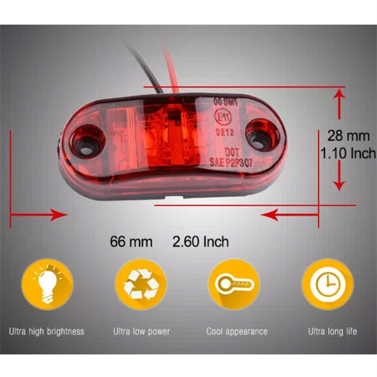 10 PCS 10-30V Car Truck Trailer Piranha LED Side Marker Blinker Lights Bulb, Red Light - Clearance Lights by PMC TechLife | Online Shopping South Africa | PMC TechLife | Buy Now Pay Later Mobicred