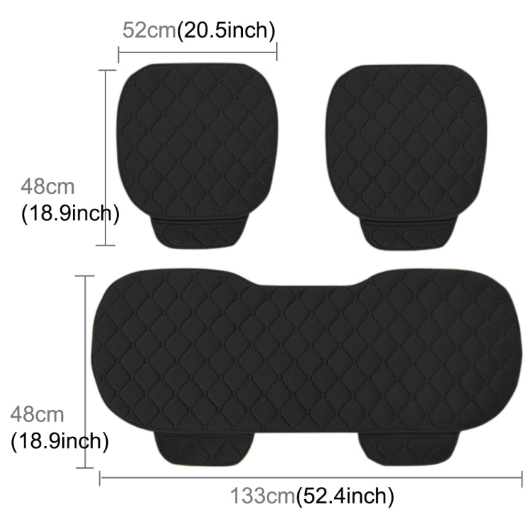 3 PCS / Set Luxurious Warm Car Seat Cover Cushion Universal Front Back Seat Covers Car Non-slip Chair Pad Warm Car Mats No Back Plush Cushion(Black) - Seat Accessories by PMC TechLife | Online Shopping South Africa | PMC TechLife | Buy Now Pay Later Mobicred