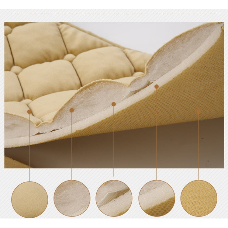 3 PCS / Set Luxurious Warm Car Seat Cover Cushion Universal Front Back Seat Covers Car Non-slip Chair Pad Warm Car Mats No Back Plush Cushion(Khaki) - Seat Accessories by PMC TechLife | Online Shopping South Africa | PMC TechLife | Buy Now Pay Later Mobicred
