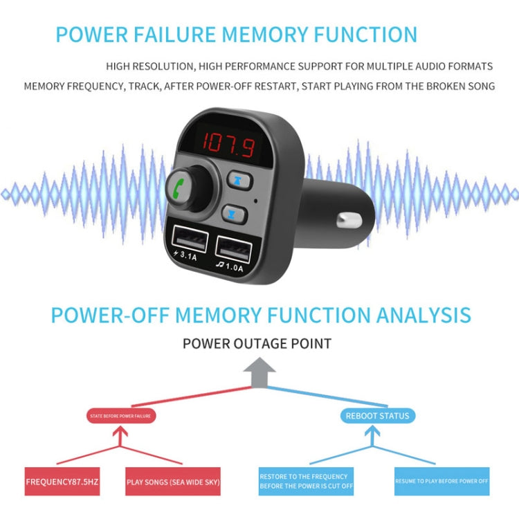 805E Dual USB Charging Bluetooth FM Transmitter MP3 Music Player Car Kit, Support Hands-Free Call  & Read TF Card / U Disk Music(Black) - Bluetooth Car Kits by PMC TechLife | Online Shopping South Africa | PMC TechLife | Buy Now Pay Later Mobicred