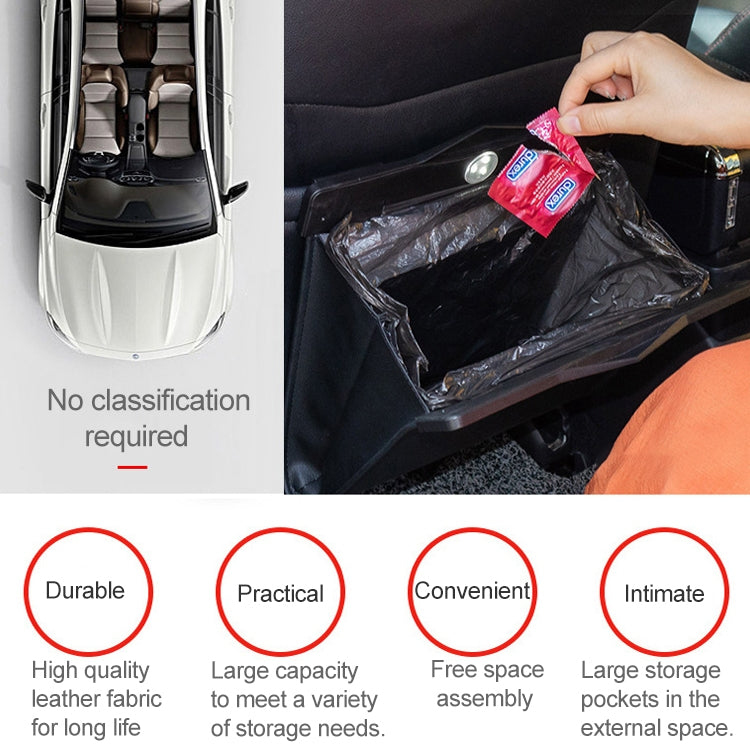 Car Multifunctional LED Design Hanging Folding Garbage Bin Storage Box (Brown) - Stowing Tidying by PMC TechLife | Online Shopping South Africa | PMC TechLife | Buy Now Pay Later Mobicred