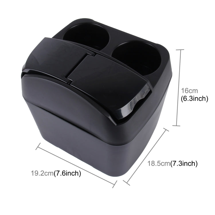 SHUNWEI SD-1605 Multifunction 3 in 1 Car Cup Holder Drink Bottle Can Garbage Can Portable Vehicle Trash Can Bin Rubbish Bin Organizer(Black) - Stowing Tidying by SHUNWEI | Online Shopping South Africa | PMC TechLife | Buy Now Pay Later Mobicred