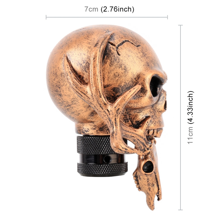 Universal Vehicle Car Creative Skull Double Heads Shaped Shifter Cover Manual Automatic Gear Shift Knob (Bronze) - Shift Knob by PMC TechLife | Online Shopping South Africa | PMC TechLife | Buy Now Pay Later Mobicred