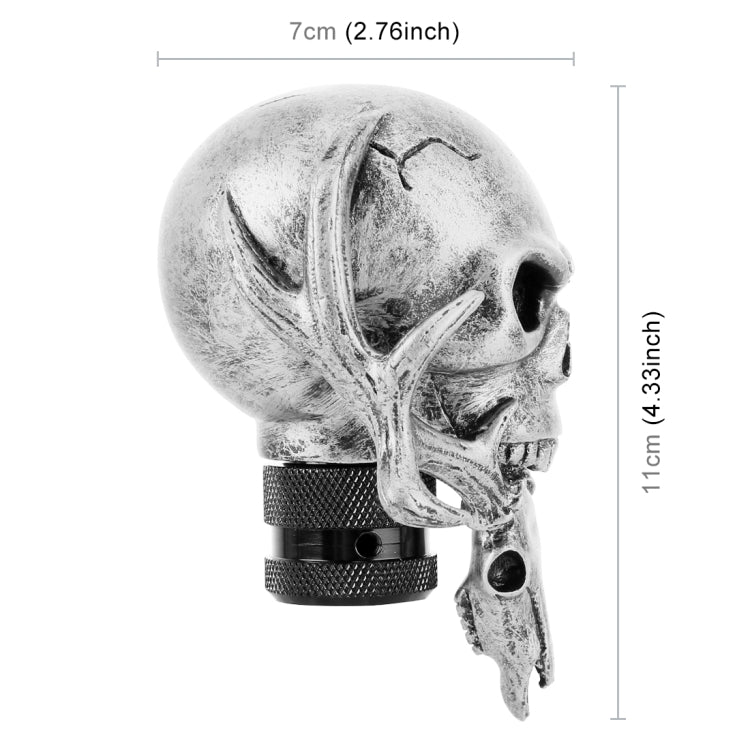 Universal Vehicle Car Creative Skull Double Heads Shaped Shifter Cover Manual Automatic Gear Shift Knob (Silver) - free shipping - PMC TechLife - Order now!