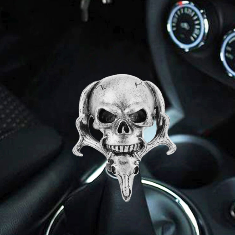 Universal Vehicle Car Creative Skull Double Heads Shaped Shifter Cover Manual Automatic Gear Shift Knob (Silver) - free shipping - PMC TechLife - Order now!