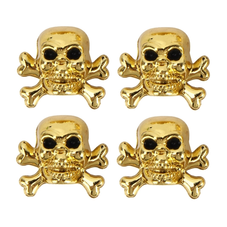 4 PCS Universal Skull Shape Gas Cap Mouthpiece Cover Gas Cap Tire Cap Car Motor Bicycle Tire Valve Caps(Gold) - Tire Valve Caps by PMC TechLife | Online Shopping South Africa | PMC TechLife | Buy Now Pay Later Mobicred