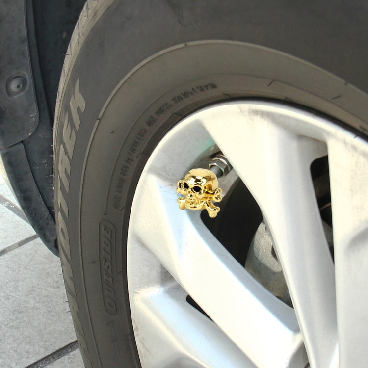 4 PCS Universal Skull Shape Gas Cap Mouthpiece Cover Gas Cap Tire Cap Car Motor Bicycle Tire Valve Caps(Gold) - Tire Valve Caps by PMC TechLife | Online Shopping South Africa | PMC TechLife | Buy Now Pay Later Mobicred