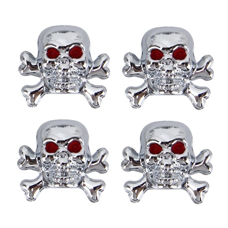 4 PCS Universal Skull Shape Gas Cap Mouthpiece Cover Gas Cap Tire Cap Car Motor Bicycle Tire Valve Caps(Silver) - Tire Valve Caps by PMC TechLife | Online Shopping South Africa | PMC TechLife | Buy Now Pay Later Mobicred