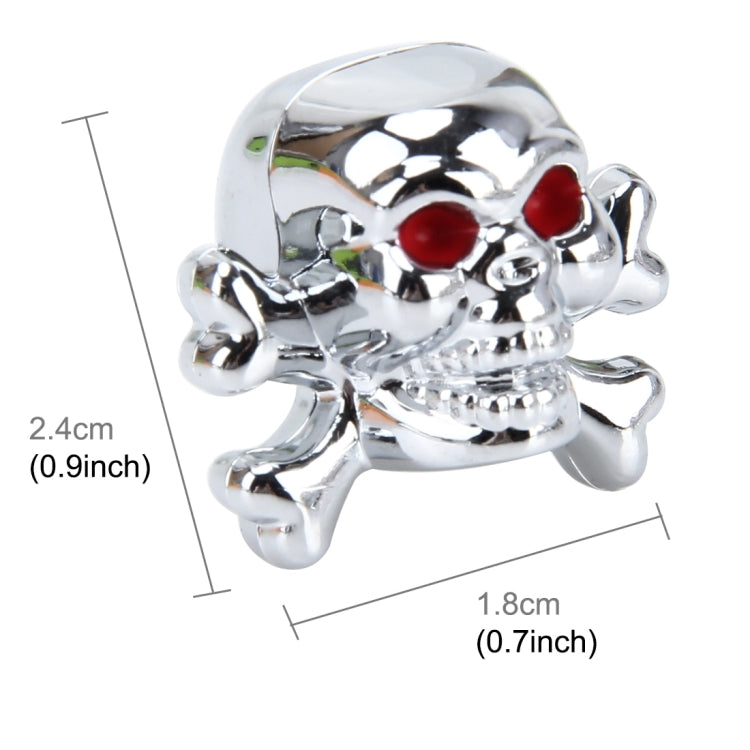 4 PCS Universal Skull Shape Gas Cap Mouthpiece Cover Gas Cap Tire Cap Car Motor Bicycle Tire Valve Caps(Silver) - Tire Valve Caps by PMC TechLife | Online Shopping South Africa | PMC TechLife | Buy Now Pay Later Mobicred