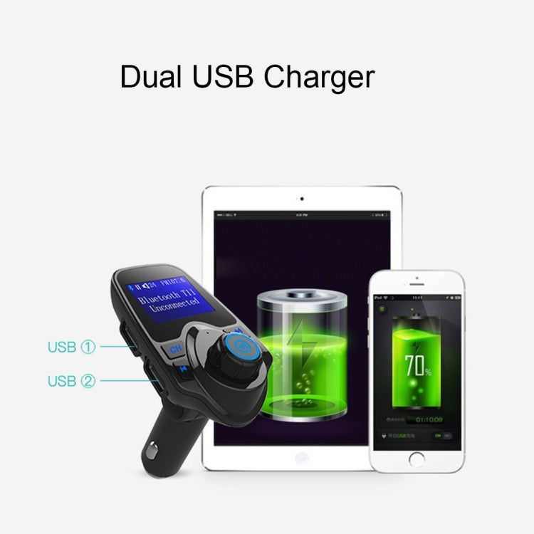 T11 Bluetooth FM Transmitter Car MP3 Player with LED Display, Support Double USB Charge & Handsfree & TF Card & U Disk Music Play Function - Bluetooth Car Kits by PMC TechLife | Online Shopping South Africa | PMC TechLife | Buy Now Pay Later Mobicred