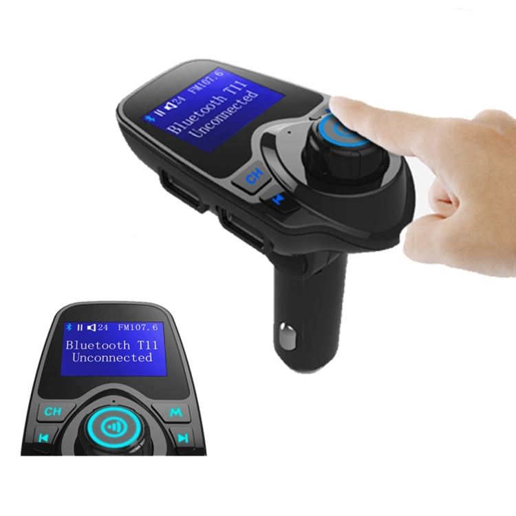 T11 Bluetooth FM Transmitter Car MP3 Player with LED Display, Support Double USB Charge & Handsfree & TF Card & U Disk Music Play Function - Bluetooth Car Kits by PMC TechLife | Online Shopping South Africa | PMC TechLife | Buy Now Pay Later Mobicred