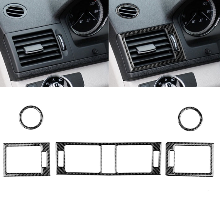 Car Carbon Fiber Air Outlet Ring + Intermediate Air Outlet + Side Air Outlet Panel Decorative Sticker for Mercedes-Benz W204 2007-2010 - Car Interior Mouldings by PMC TechLife | Online Shopping South Africa | PMC TechLife | Buy Now Pay Later Mobicred