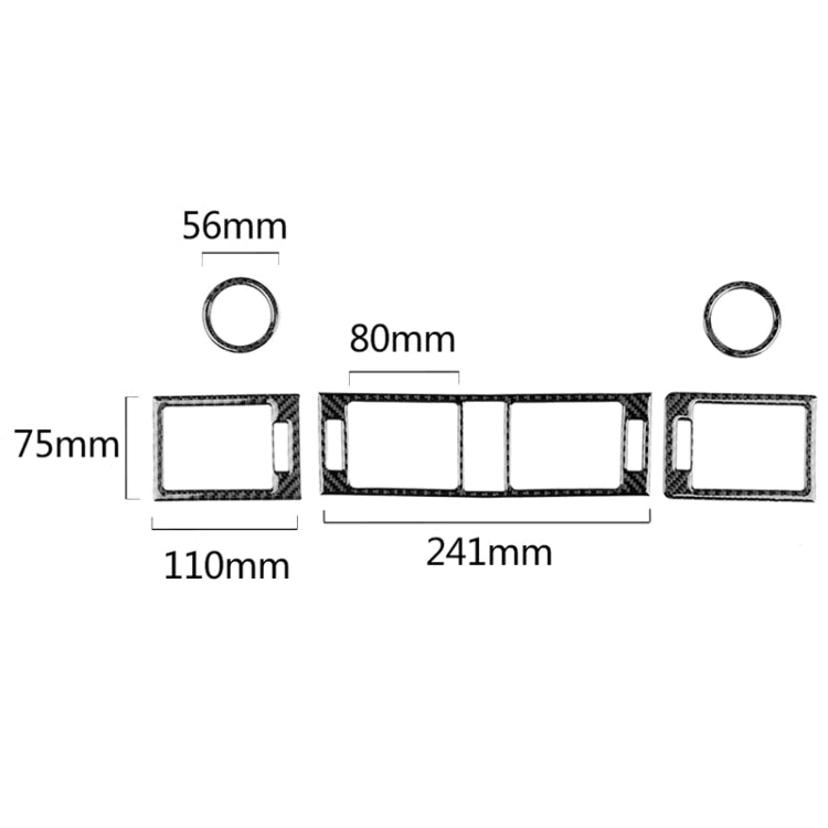 Car Carbon Fiber Air Outlet Ring + Intermediate Air Outlet + Side Air Outlet Panel Decorative Sticker for Mercedes-Benz W204 2007-2010 - Car Interior Mouldings by PMC TechLife | Online Shopping South Africa | PMC TechLife | Buy Now Pay Later Mobicred