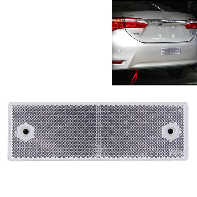10 PCS Car Rear Bumper Warning Plastic Reflector and Sign(White) - Reflective Material by PMC TechLife | Online Shopping South Africa | PMC TechLife | Buy Now Pay Later Mobicred