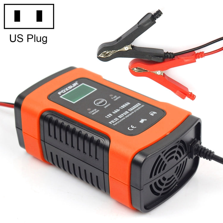 FOXSUR 12V 6A Intelligent Universal Battery Charger for Car Motorcycle, Length: 55cm, US Plug(Red) - Battery Charger by FOXSUR | Online Shopping South Africa | PMC TechLife | Buy Now Pay Later Mobicred