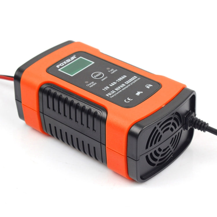 FOXSUR 12V 6A Intelligent Universal Battery Charger for Car Motorcycle, Length: 55cm, EU Plug(Red) - Battery Charger by FOXSUR | Online Shopping South Africa | PMC TechLife | Buy Now Pay Later Mobicred