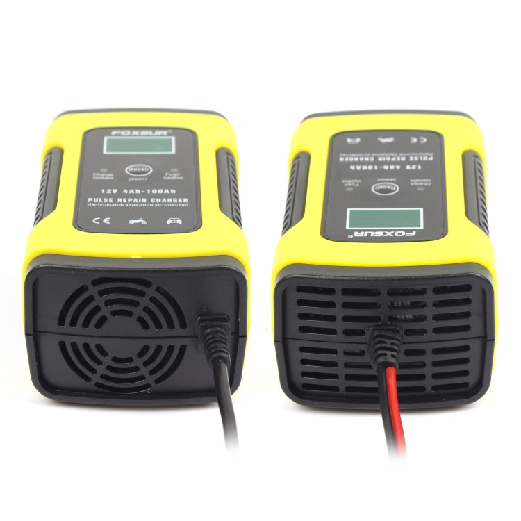 12V 6A Intelligent Universal Battery Charger for Car Motorcycle, Length: 55cm, UK Plug(Yellow) - Battery Charger by FOXSUR | Online Shopping South Africa | PMC TechLife | Buy Now Pay Later Mobicred