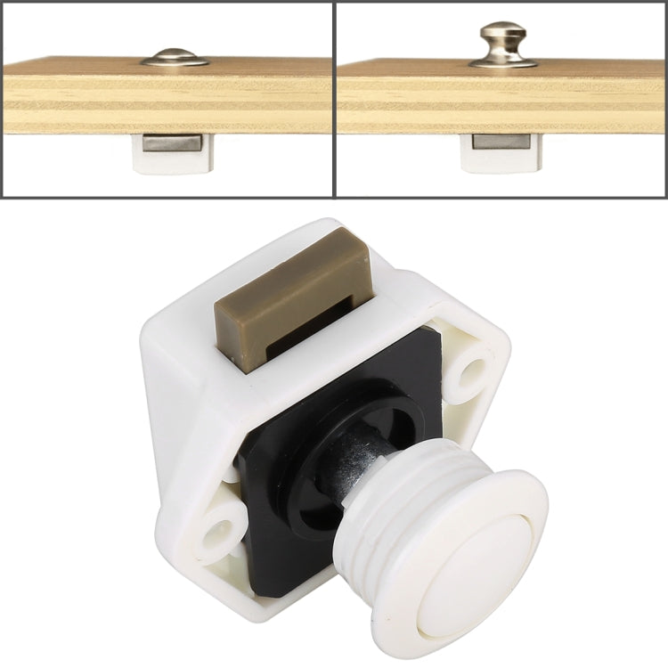 Press Type Drawer Cabinet Catch Latch Release Cupboard Door Stop Drawer Cabinet Locker for RV / Yacht / Furniture(White) - Locks & Hasps by PMC TechLife | Online Shopping South Africa | PMC TechLife | Buy Now Pay Later Mobicred
