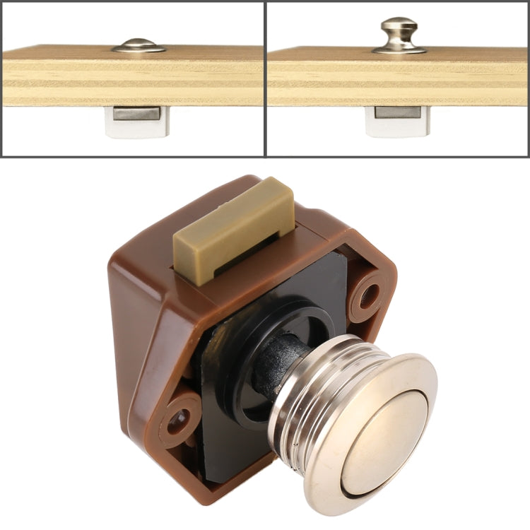 Press Type Drawer Cabinet Catch Latch Release Cupboard Door Stop Drawer Cabinet Locker for RV / Yacht / Furniture(Brown) - Locks & Hasps by PMC TechLife | Online Shopping South Africa | PMC TechLife | Buy Now Pay Later Mobicred
