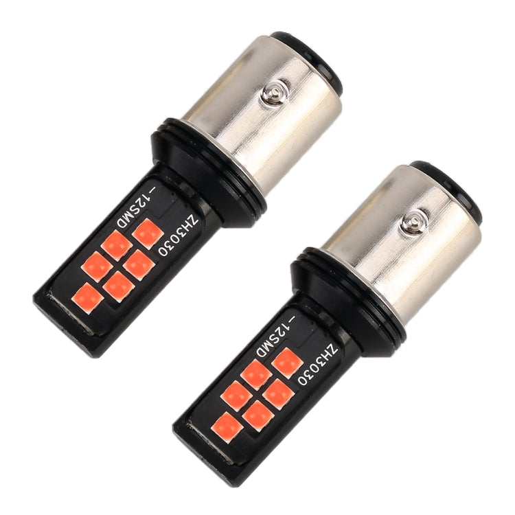 2 PCS 1157 DC9-16V / 3.5W Car Auto Brake Lights 12LEDs SMD-ZH3030 Lamps, with Constant Current(Red Light) - Brake Lights by PMC TechLife | Online Shopping South Africa | PMC TechLife | Buy Now Pay Later Mobicred