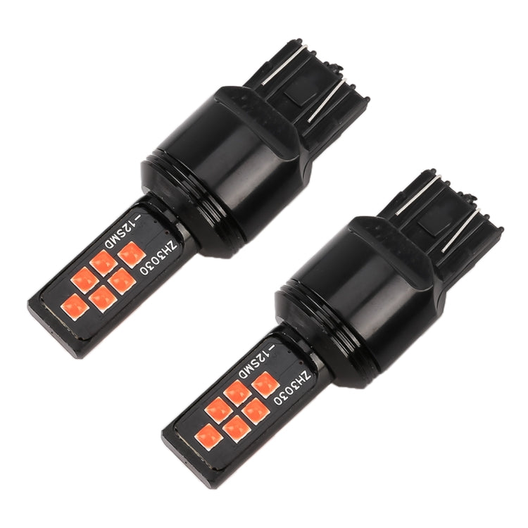2 PCS 7443 DC9-16V / 3.5W Car Auto Brake Lights 12LEDs SMD-ZH3030 Lamps, with Constant Current(Red Light) - Brake Lights by PMC TechLife | Online Shopping South Africa | PMC TechLife | Buy Now Pay Later Mobicred