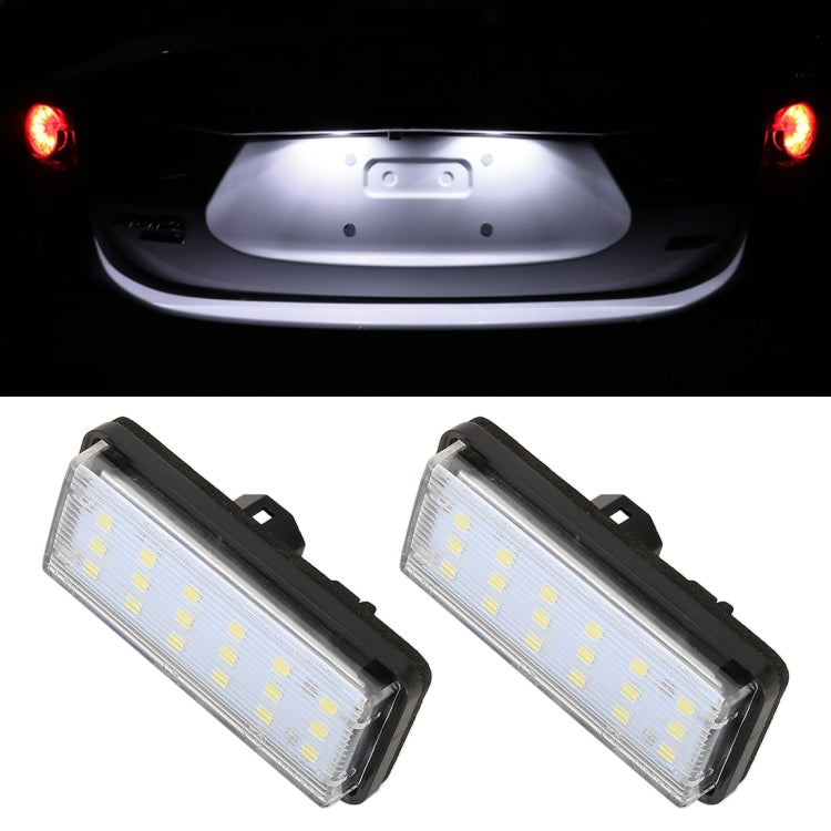 2 PCS DC12V / 1.5W/ 6000K / 100LM Car LED License Plate Light 18LEDs SMD-3528 Lamps for Lexus(White Light) - License Plate Lights by PMC TechLife | Online Shopping South Africa | PMC TechLife | Buy Now Pay Later Mobicred