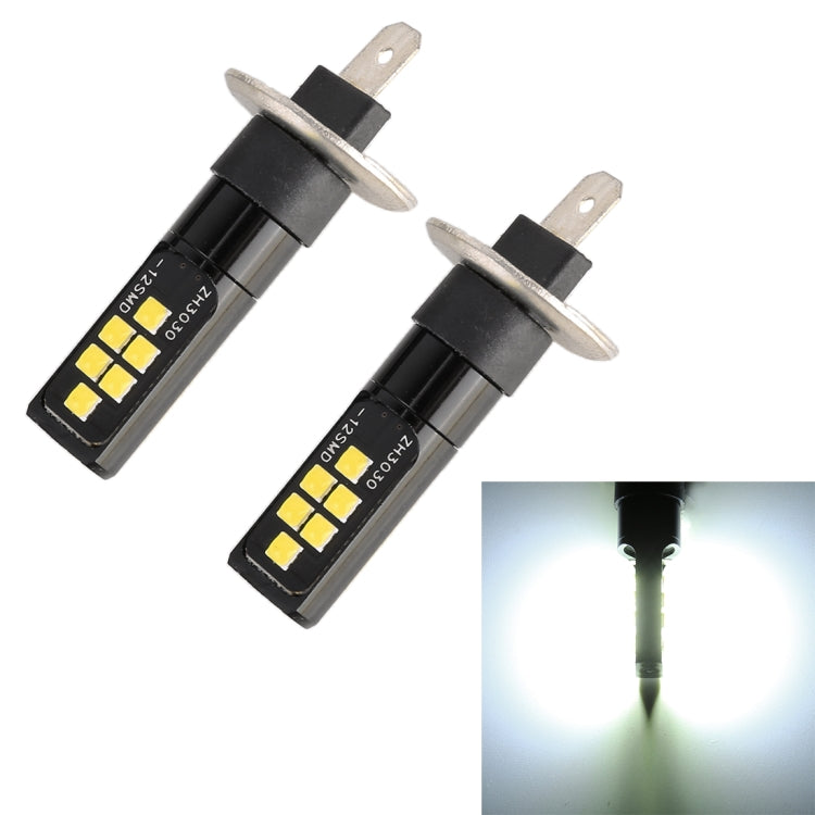 2 PCS H1 DC9-16V / 3.5W / 6000K / 320LM Car Auto Fog Light 12LEDs SMD-ZH3030 Lamps, with Constant Current (White Light) - Fog / Driving Lights by PMC TechLife | Online Shopping South Africa | PMC TechLife