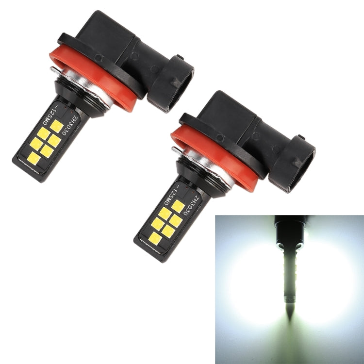 2 PCS H11 DC9-16V / 3.5W / 6000K / 320LM Car Auto Fog Light 12LEDs SMD-ZH3030 Lamps, with Constant Current (White Light) - Fog / Driving Lights by PMC TechLife | Online Shopping South Africa | PMC TechLife | Buy Now Pay Later Mobicred