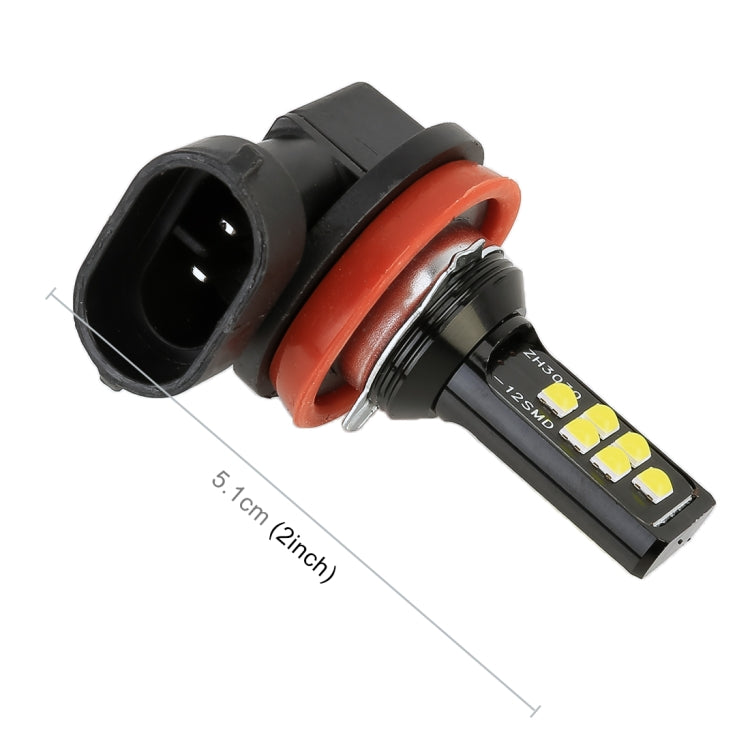 2 PCS H11 DC9-16V / 3.5W / 6000K / 320LM Car Auto Fog Light 12LEDs SMD-ZH3030 Lamps, with Constant Current (White Light) - Fog / Driving Lights by PMC TechLife | Online Shopping South Africa | PMC TechLife | Buy Now Pay Later Mobicred
