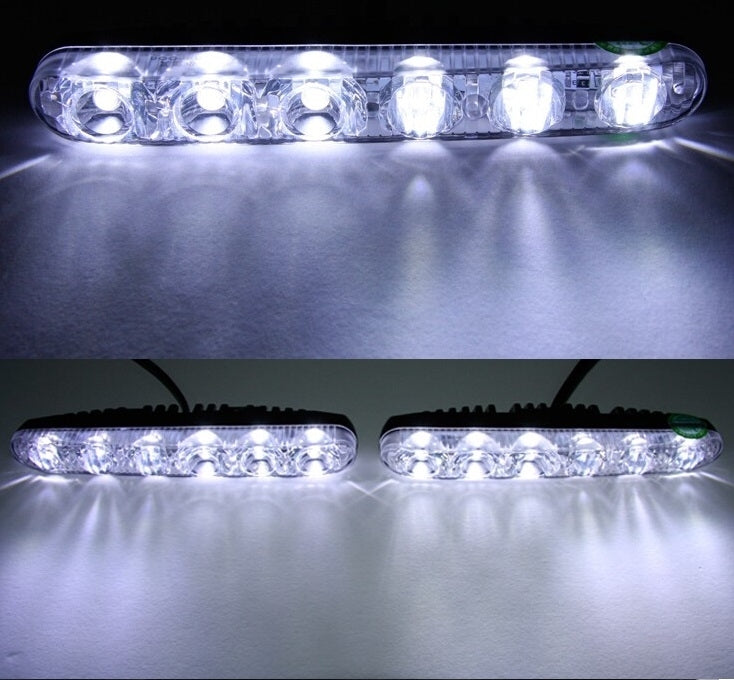 2 PCS LD-006 5730-6SMD 12W 1200LM 7000K White Light  Daytime Running Light.DC 12V - Running Lights by PMC TechLife | Online Shopping South Africa | PMC TechLife | Buy Now Pay Later Mobicred