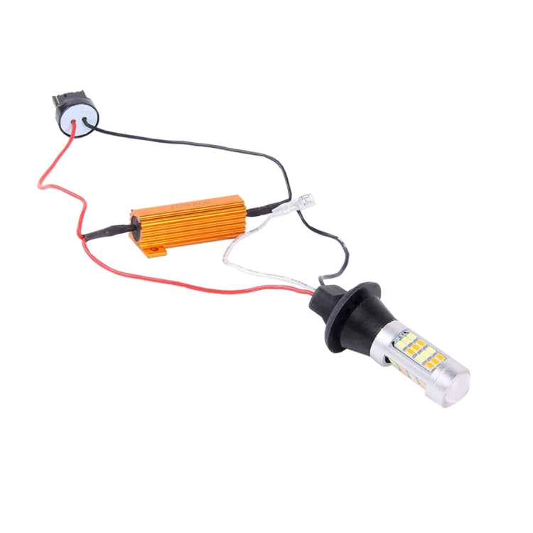 2 PCS T20/7440 10W 1000 LM 6000K White + Yellow Light DRL&Turn Light with 42 SMD-2835-LED Lamp���DC 12-24V - Arrow Turn Lights by PMC TechLife | Online Shopping South Africa | PMC TechLife | Buy Now Pay Later Mobicred