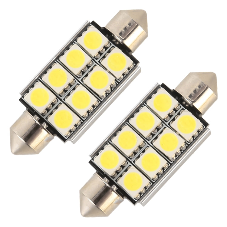 10 PCS 41mm DC12V / 2W / 7000K / 80LM 8LEDs SMD-5050 Car Reading Lamp(White Light) - Dome Lights by PMC TechLife | Online Shopping South Africa | PMC TechLife | Buy Now Pay Later Mobicred